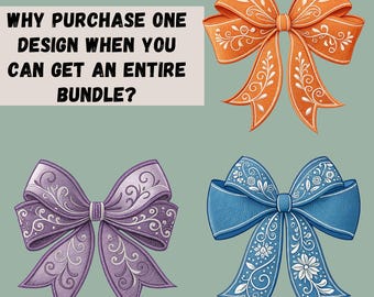 Coquette Bows PNG Clipart, 15 Embroidery Style Bows, Bow Sublimation, Nursery Decor, T-shirt Designs, Bows Clip Art, Transparent PNGs