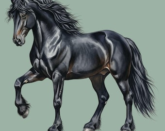 馬好きのクリップアート、水彩画の馬のデザイン12点、乗馬のイラスト