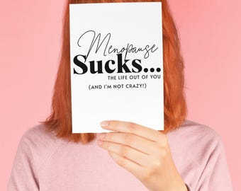 Menopause Sucks T-shirt Design, White PNG, Black PNG, Funny Woman Shirt Graphic, Old Age Humor, POD and Commercial Use, Transparent PNGs