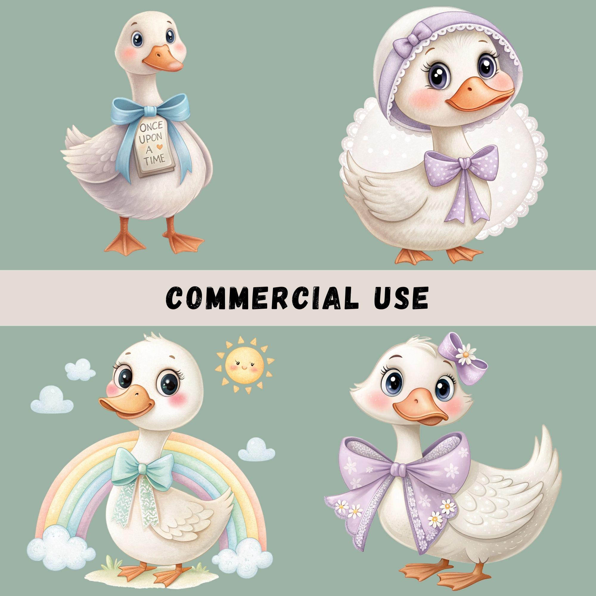 Goose Clipart Pngs, 15 Watercolor Geese, Farm Animal Images, Cute Geese ...