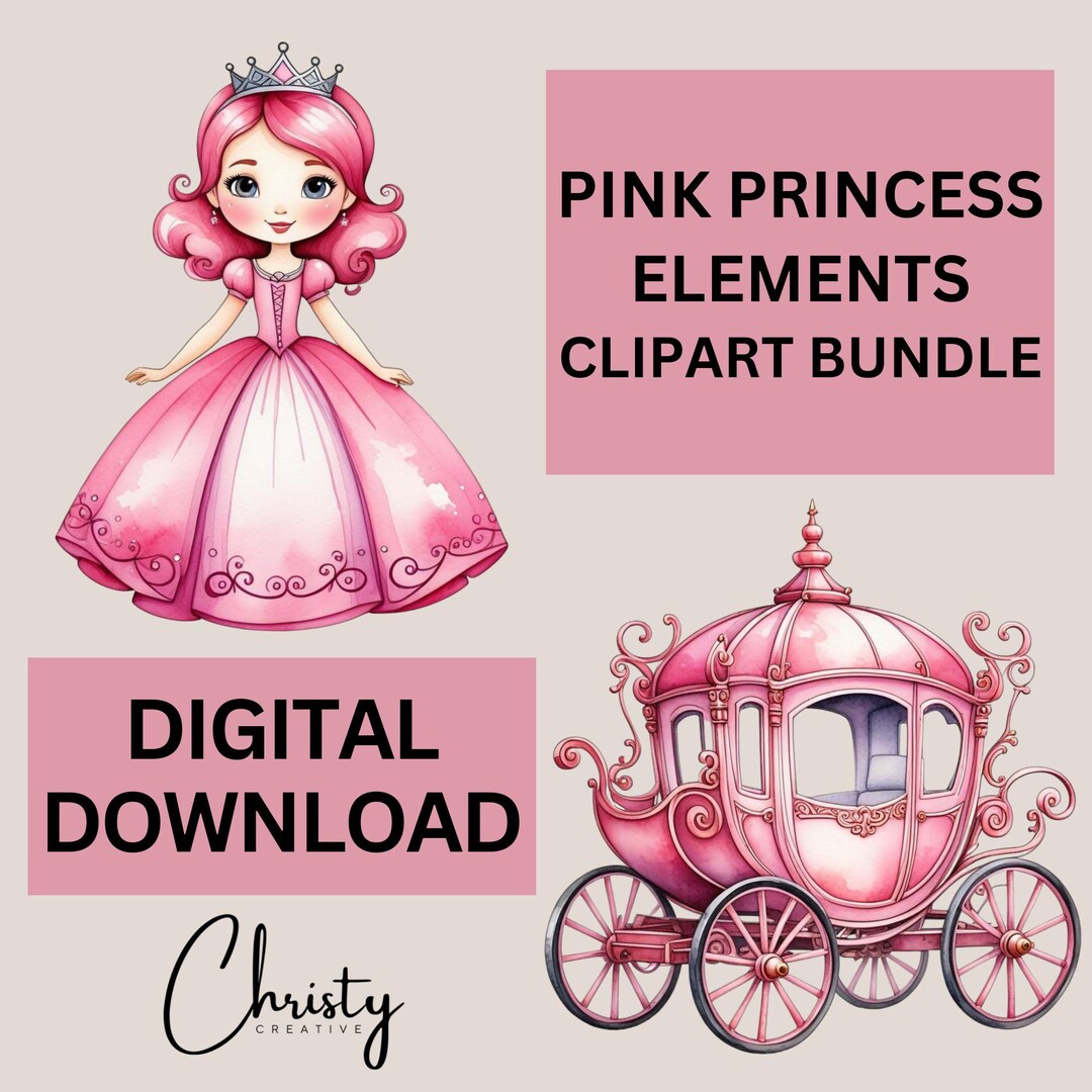 Watercolor Princess Clipart Bundle, Nursery Art Pngs (digital Download ...