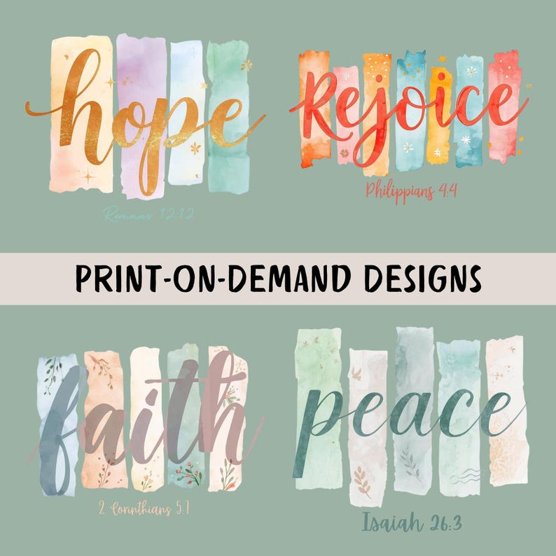 Scriptures Watercolour Watercolor Christian Verses Clipart Bundle, Faith Pngs (digital ...