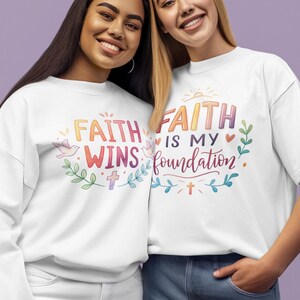 Christian PNG Bundle, 15 Faith Quotes, Religion PNGs, Floral Christian Designs, Religious Shirt Designs, Sublimation PNG, Transparent PNGs