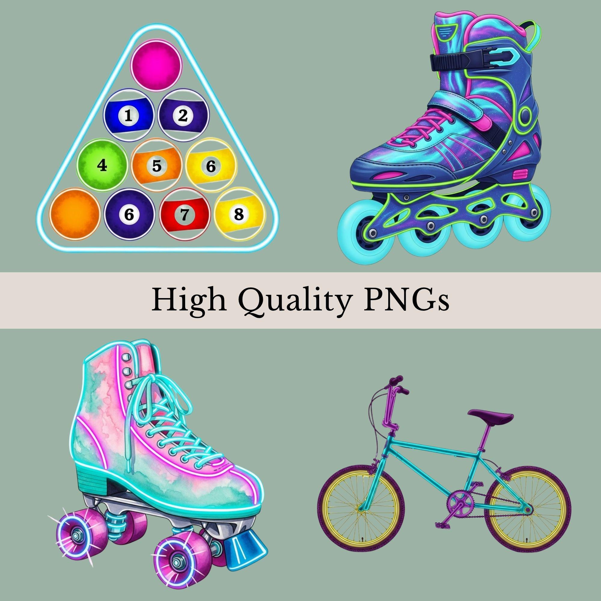 Neon Retro Clipart Bundle, 12 Vintage Neon Designs, Card Making ...