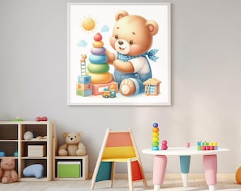 Aquarell Bär Clipart Bundle, Kinderzimmer Kunst (digitaler Download)