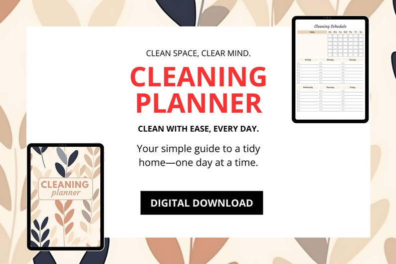 Cleaning Schedule Checklist, Family Chore Chart, PDF Printable Weekly ...