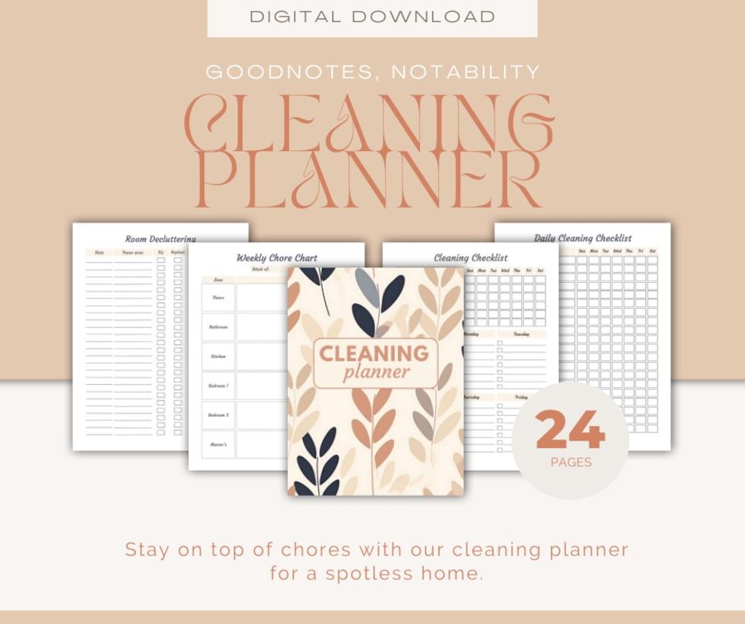 Cleaning Schedule Checklist, Family Chore Chart, PDF Printable Weekly ...