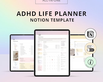 All-In-One ADHD Life Planner Notion Template (Digital Download)