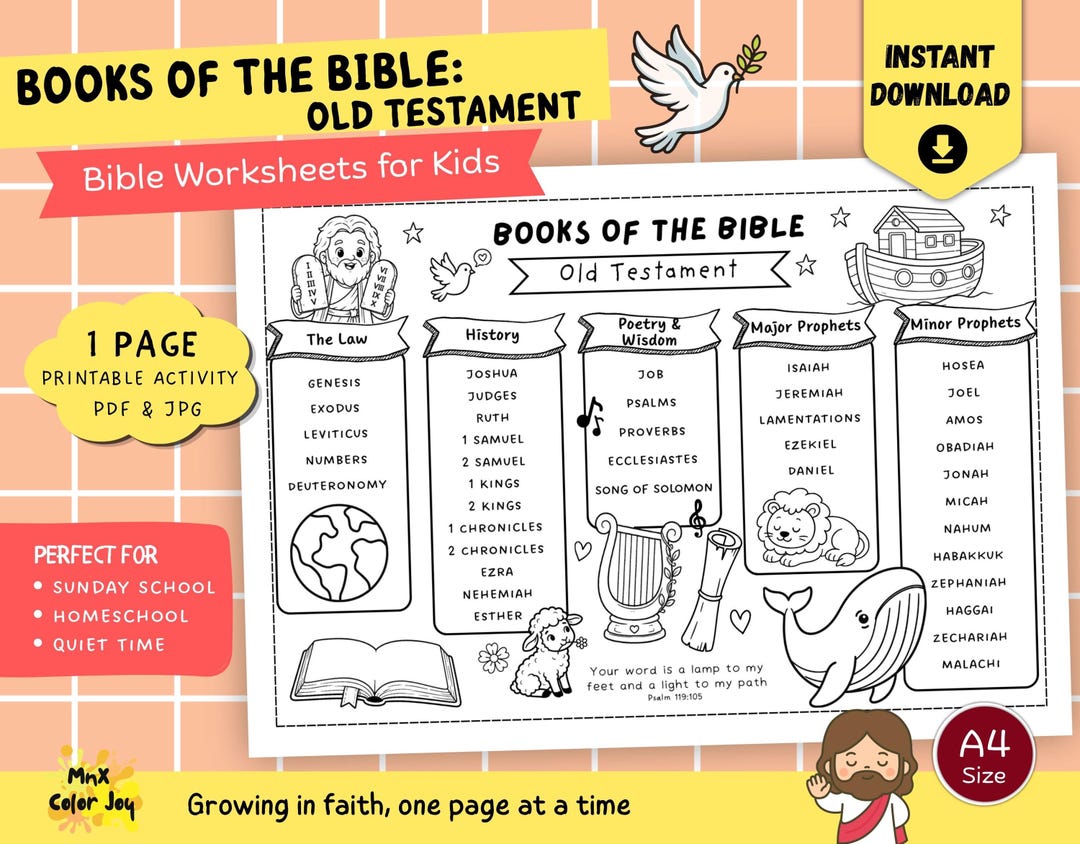 Books of the Bible Old Testament Coloring Page Bible Learning Printable ...