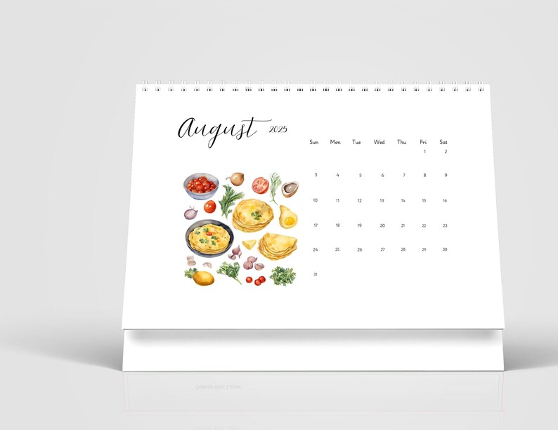Printable 2025 Calendar, Calendar 2025 for Foodie, 2025 Calendar With ...