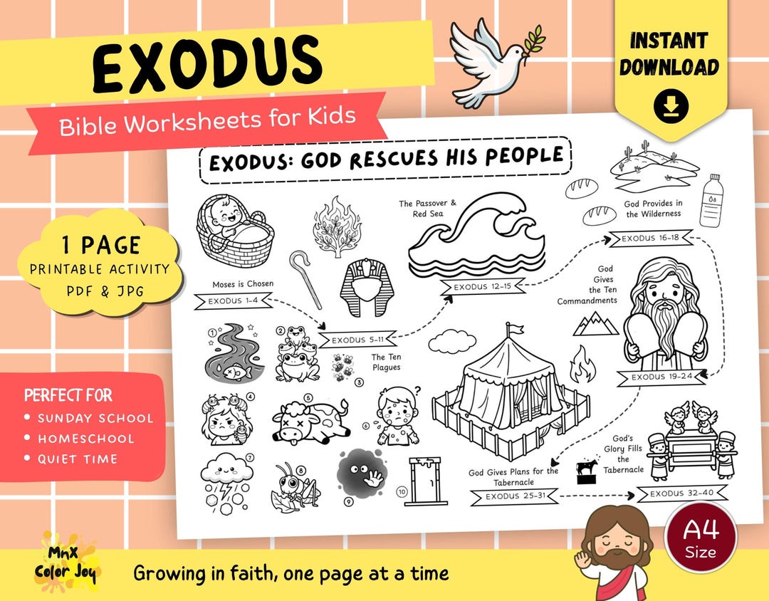 Exodus Timeline Coloring Page for Kids, Sunday School Printable PDF - Etsy