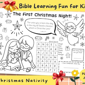 Christmas Nativity Activity Sheet: Baby Jesus Coloring Page (PDF & JPG Download A4 Size)