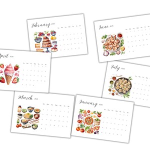 Printable 2025 Calendar, Calendar 2025 for Foodie, 2025 Calendar With ...