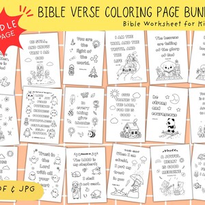 Bible Verse Coloring Pages for Kids, Scripture Memory Activity (PDF JPG)