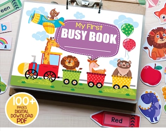 Busy Book Printable, Toddler Learning Binder, Kids Quiet Book, Preschool Activity, Homeschool Resources, Montessori Materials, Busy Binder