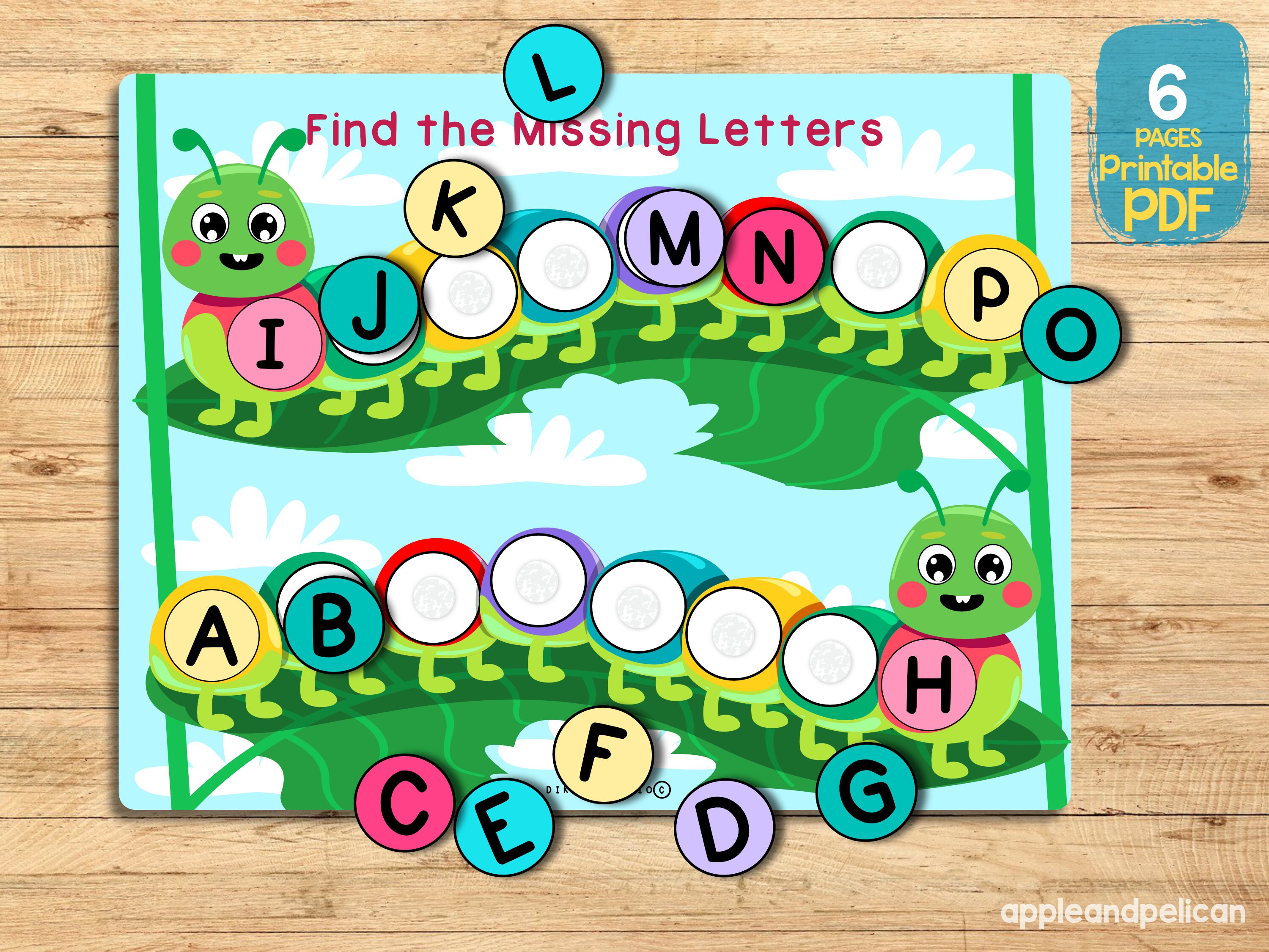 Printable Alphabet Matching Activity Missing Letters Worksheet, Toddler