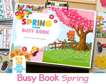 Spring Busy Book Personalized Busy Book Toddler Learning Binder Preschool Educational Busy Book Homeschool Learning Binder Kids Quiet Book