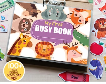 Busy Book Printable, Toddler Learning Binder, Kids Quiet Book, Preschool Homeschool Activity Resources, Montessori Materials