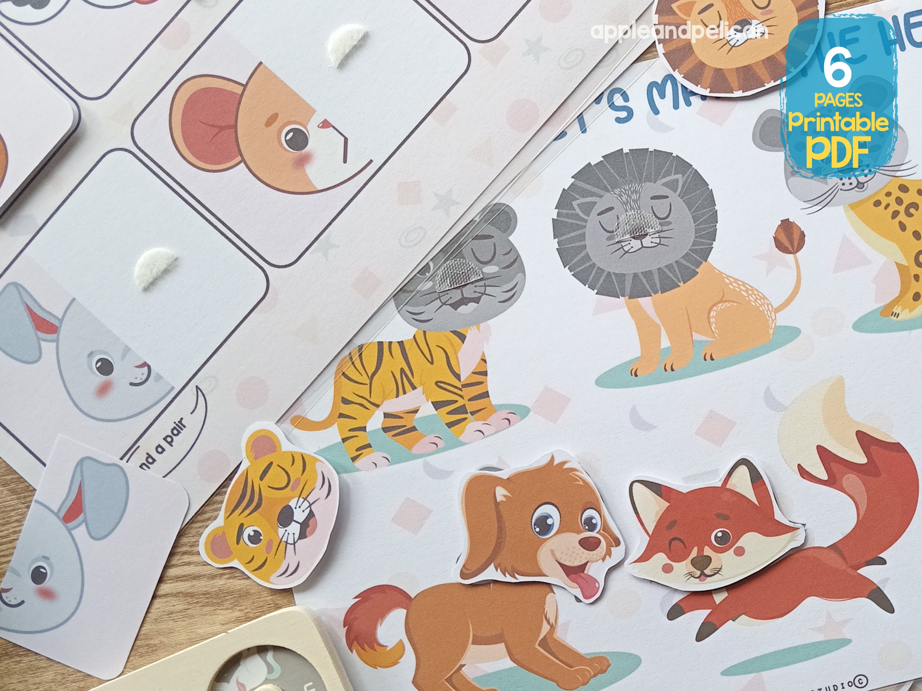 Animal Head Matching Puzzle Activity for Toddler, Printable Learning ...