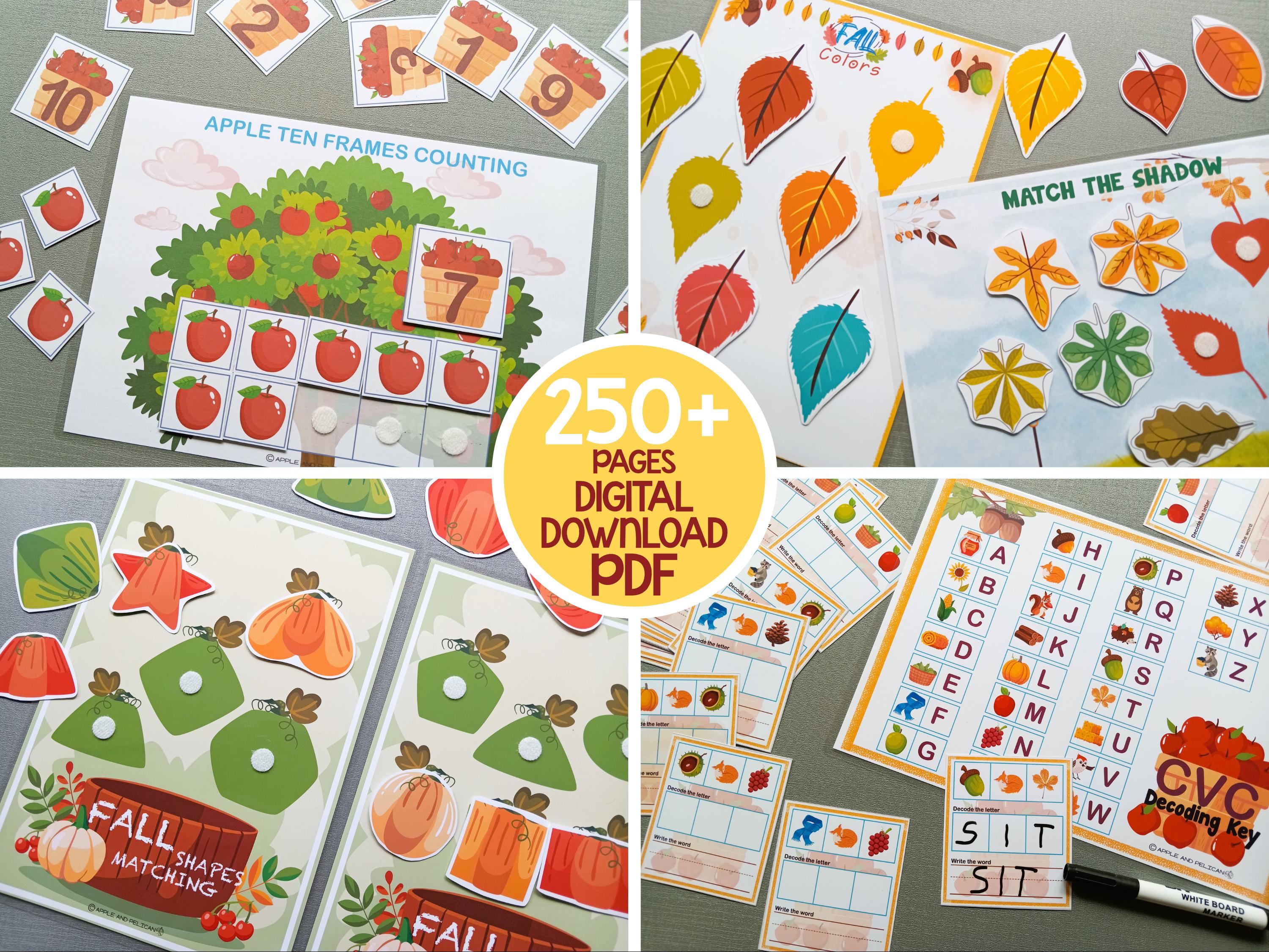 Fall Preschool Activities Packet, Fall Activity for Kids, Autumn ...