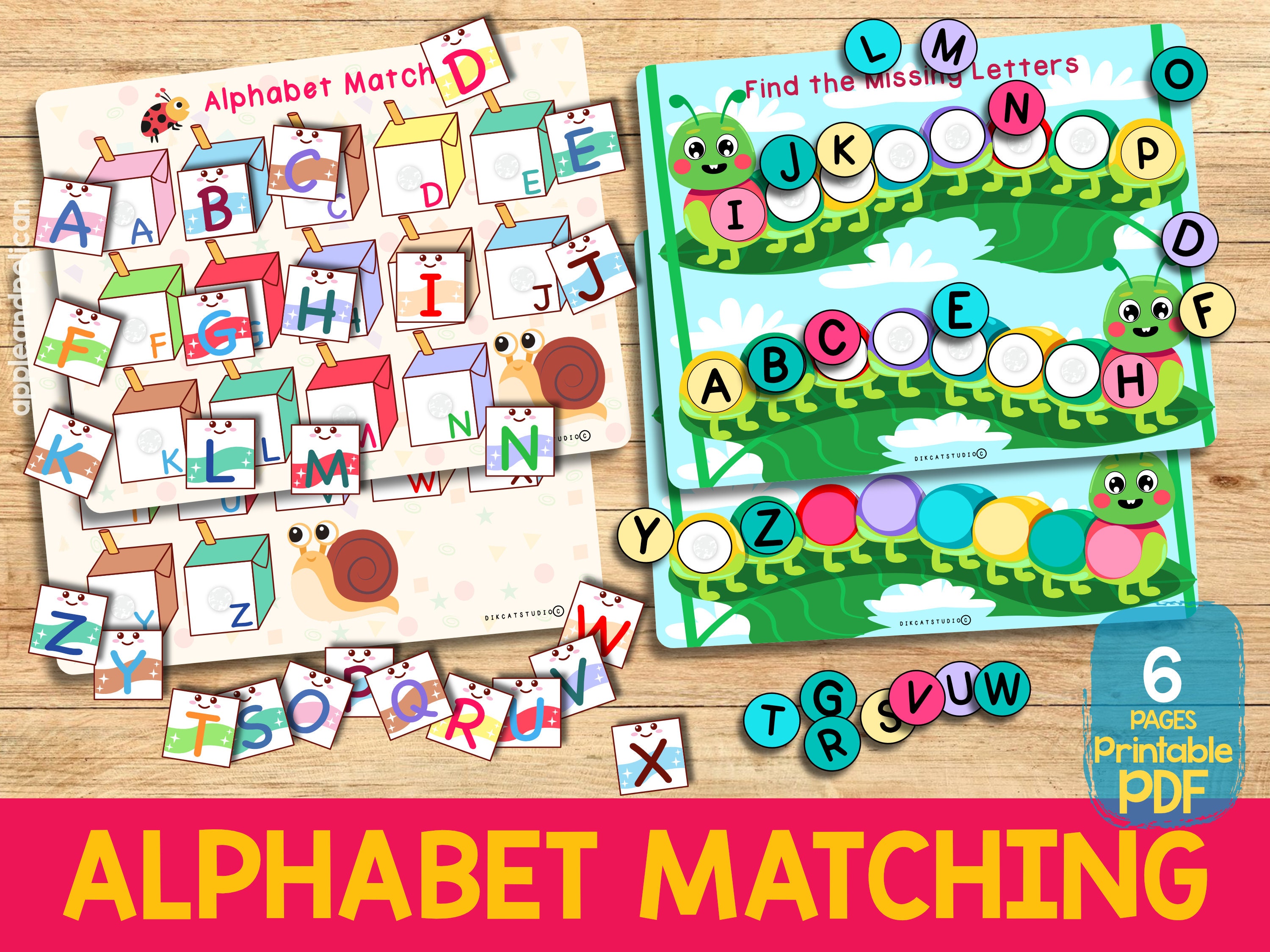 Printable Alphabet Matching Activity Missing Letters Worksheet, Toddler