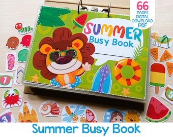 Summer Busy Book Printable, Preschool Learning Binder, Toddler Quiet Book, Homeschool Summer Activity Book