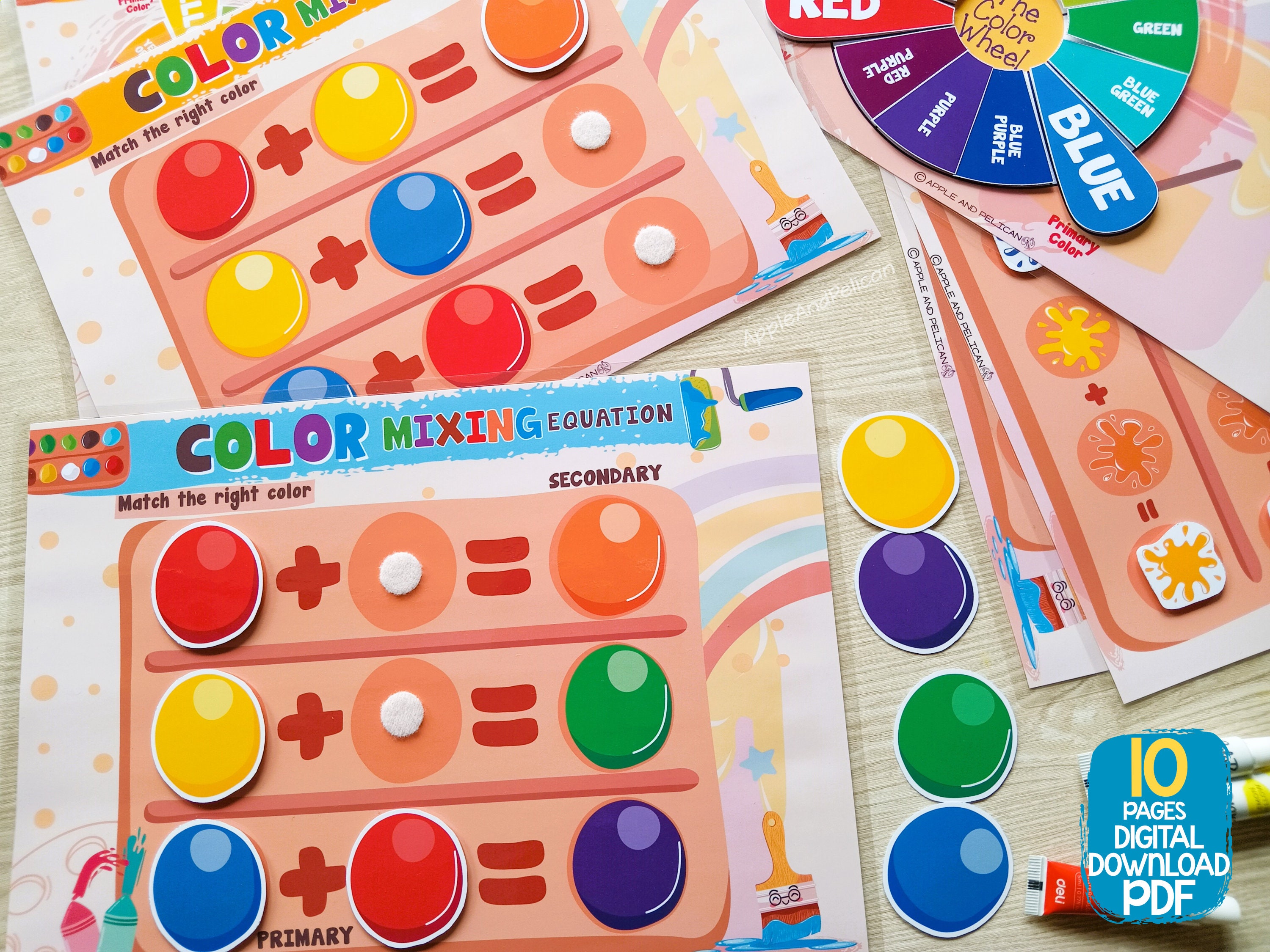 Color Mixing Activity for Toddler, Printable Primary and Secondary ...