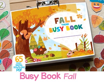 Fall Busy Book Printable Autumn Busy Binder, Toddler Fall Learning Binder Preschool Fall Learning Activities Homeschool Learning Materials