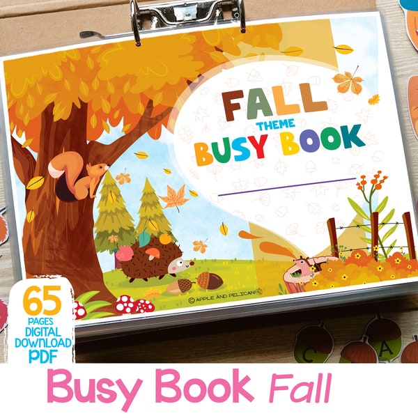 Fall Busy Book Printable Autumn Busy Binder, Toddler Fall Learning Binder Preschool Fall Learning Activities Homeschool Learning Materials