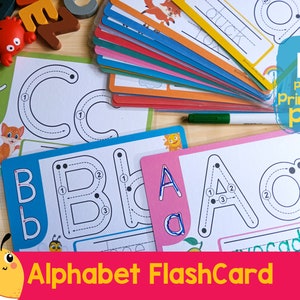 Tarjeta flash del alfabeto, tapete para masa, formación de letras, tarjeta de rastreo, recurso de aprendizaje temprano, herramienta de aprendizaje preescolar imprimible, tarjetas ABC