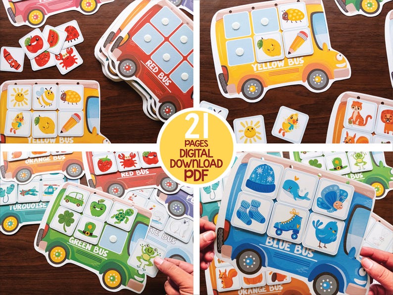 Color Sorting Activity for Kids, Color Matching Game, Toddler Color