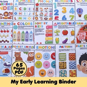 Mein erster Lernordner: Arbeitsbuch für Kleinkinder zum Ausdrucken, Montessori-Vorschul-Arbeitsbuch (Digitaler Download)