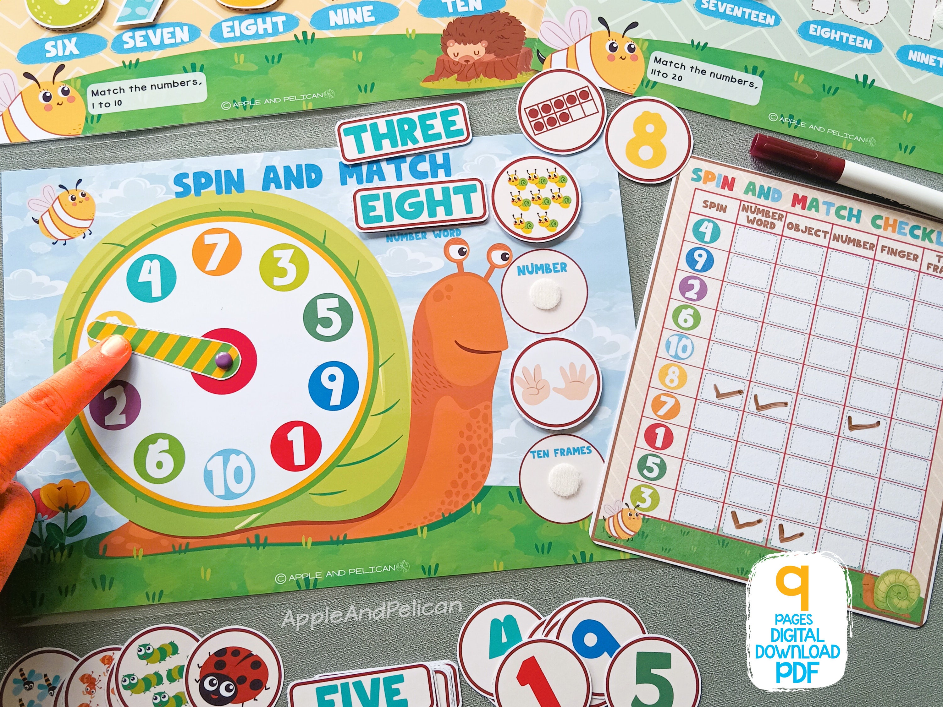 Counting Practice Activity Printable, Toddler Number Matching ...