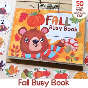 Fall Busy Book Printable, Preschool Learning Binder, Kids Autumn Busy Book, Toddler Quiet Book, Homeschool Preschool Fall Activity Book