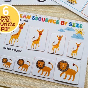 Size Sorting Activities, Sort by Size Binder, Toddler Busy Book ...