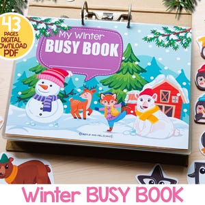 Winter Busy Book Printable, Preschool Learning Binder, Winter Kids Activity Book, Toddler Quiet Book, Homeschool Preschool Activity Binder
