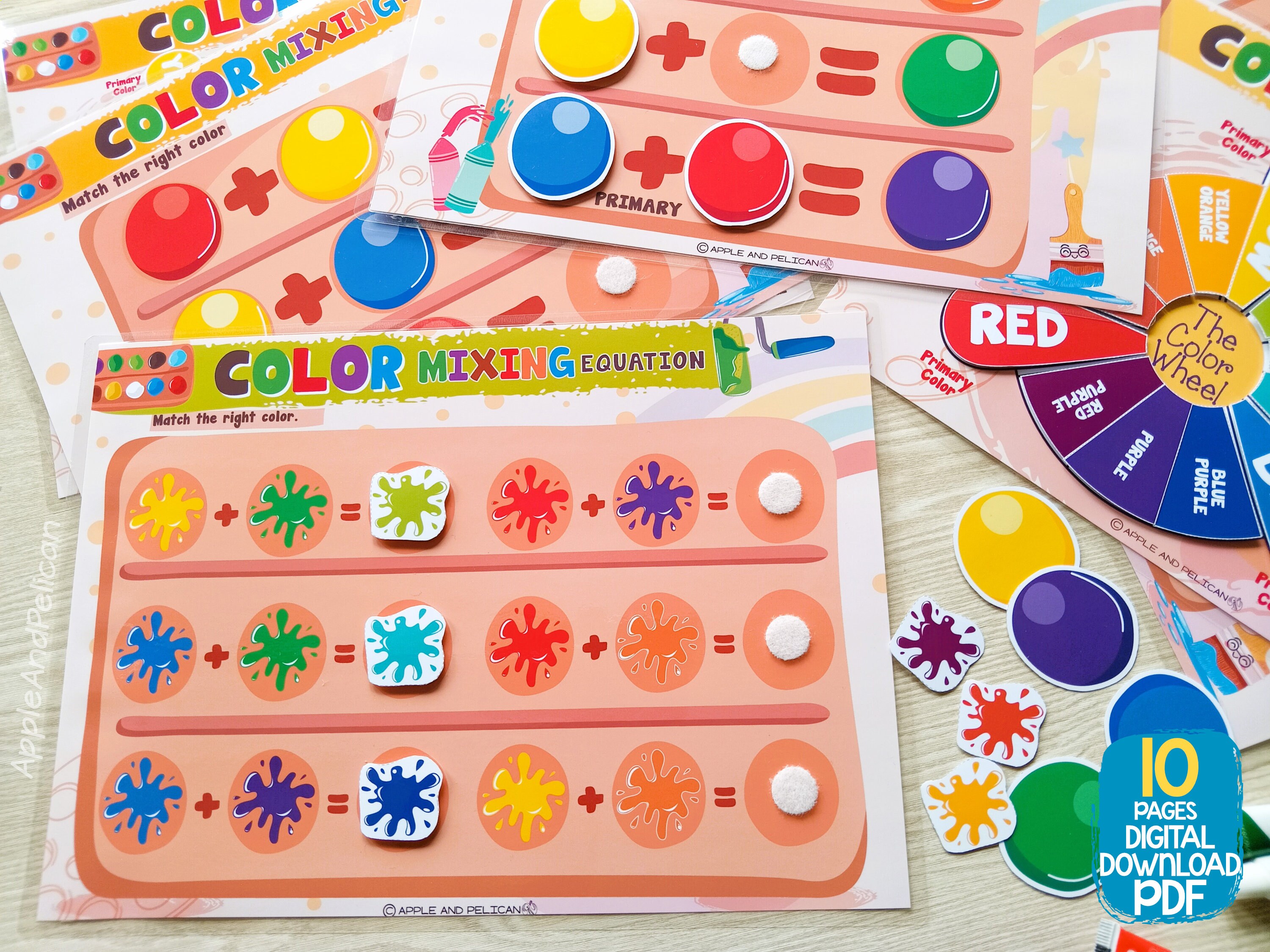Color Mixing Activity for Toddler, Printable Primary and Secondary ...