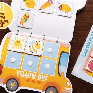 Color Bus Sorting Game Color Sorting Activity for Kids, Color Matching Game, Toddler Learning ...