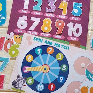 Libro ocupado de matemáticas Carpeta ocupada para niños pequeños Actividades de matemáticas preescolares imprimibles Carpeta de aprendizaje de matemáticas para la escuela en el hogar Hoja de trabajo de MATEMÁTICAS para jardín de infantes Conteo imagen 2