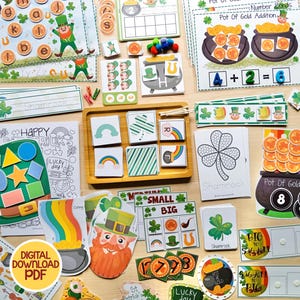 Kit d'activités préscolaires pour la Saint-Patrick, activité à imprimer pour les enfants, activités pour la Saint-Patrick, feuille de travail pour l'école maternelle à la maison pour tout-petits