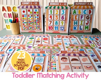 Atividades de Correspondência, Jogo de Correspondência de Sombras, Livro de Atividades para Crianças Pequenas, Pasta de Aprendizagem de Correspondência Imprimível, Currículo Montessori para Educação Infantil em Casa