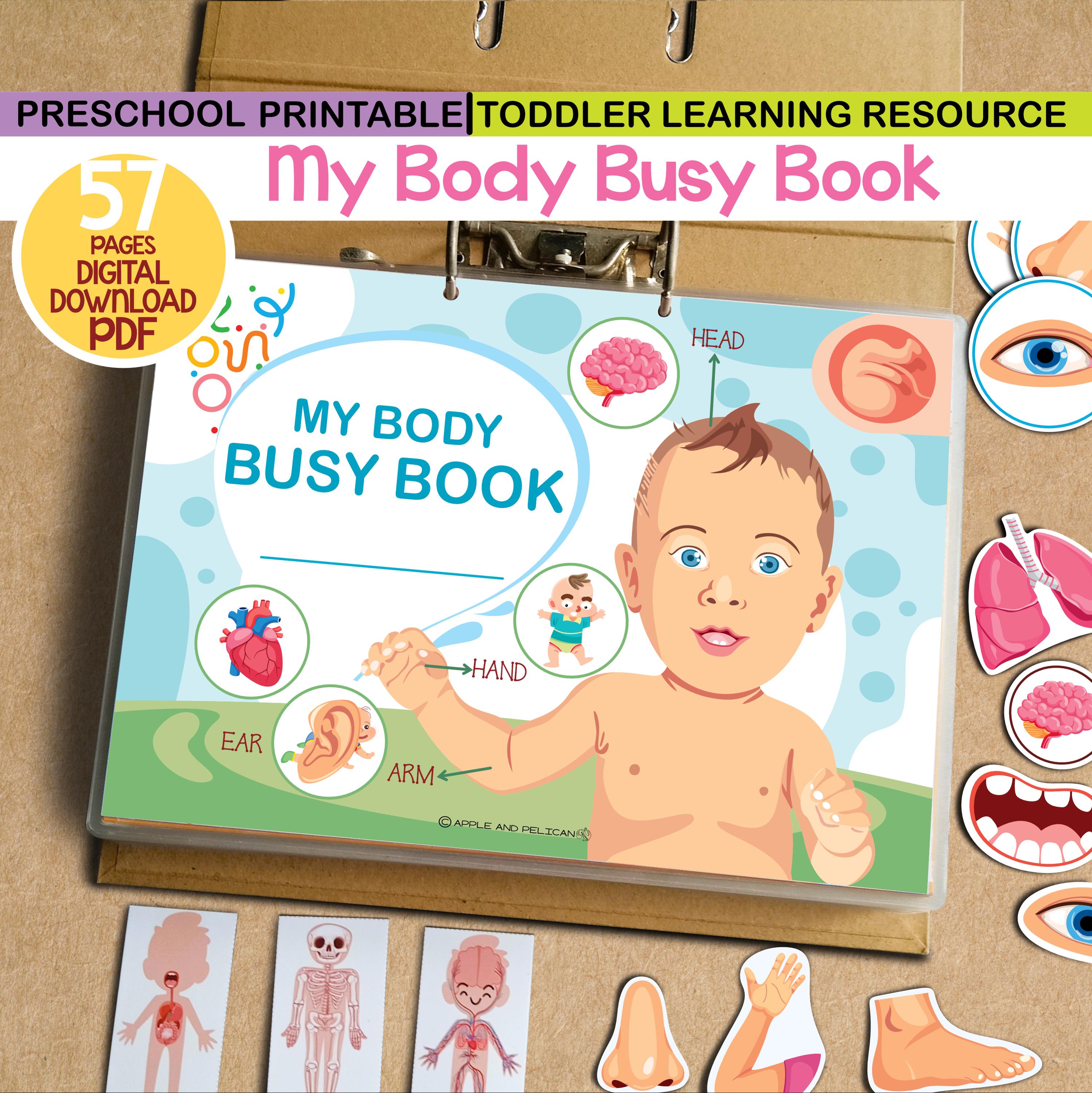 My Body Busy Book, Toddler Learning Binder, Human Body Anatomy Activity ...