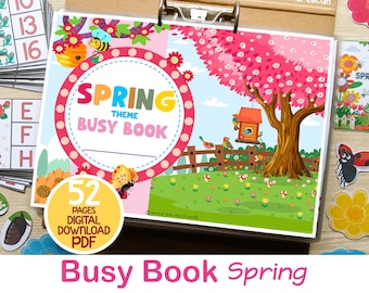 Spring Busy Book, Personalized Busy Book, Toddler Learning Binder Preschool Montessori Busy Book Homeschool Learning Binder Kids Quiet Book