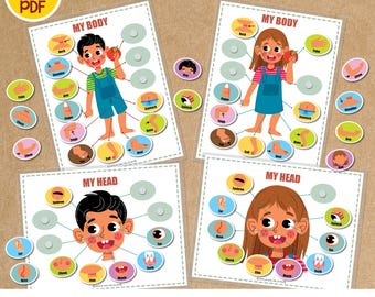 Poster per bambini infografica educativa parti del mio corpo | Vettore Premium