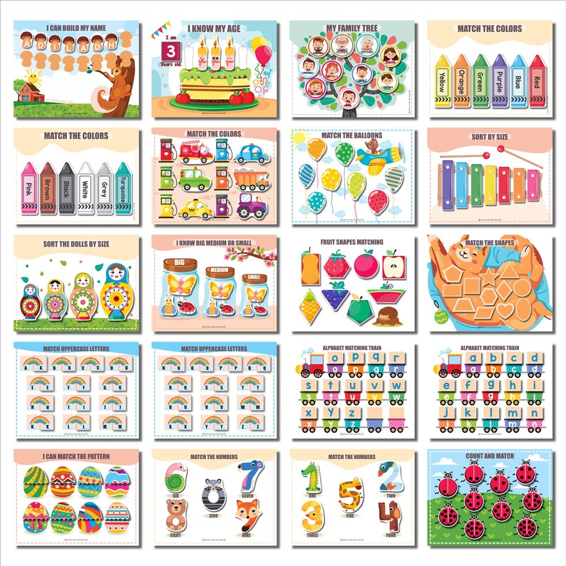 Toddler Busy Book, Toddler Learning Binder, Printable Quiet Book for ...