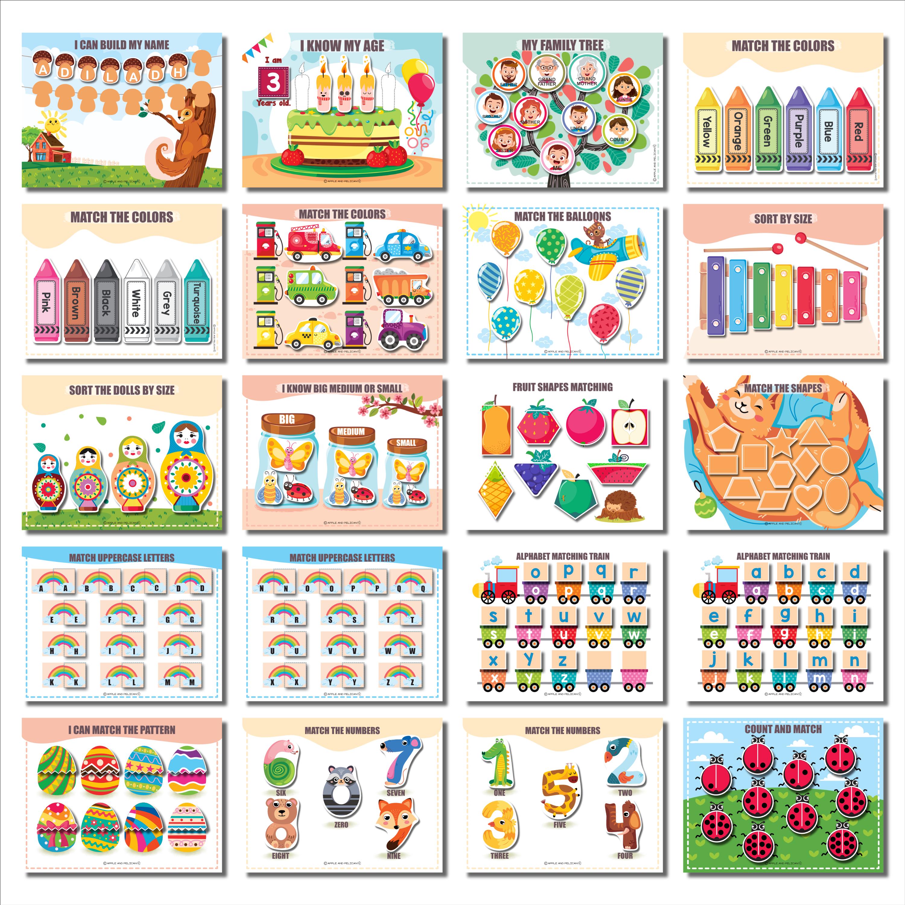 Toddler Busy Book, Toddler Learning Binder, Printable Quiet Book for ...