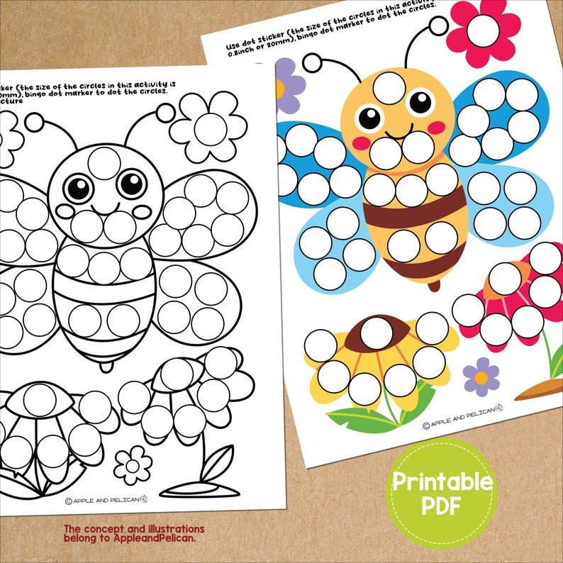 Spring Do a Dot Marker Coloring Pages for Kids, Do A Dot Activity, Dot ...