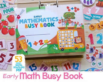 Libro ocupado de matemáticas Carpeta ocupada para niños pequeños Actividades de matemáticas preescolares imprimibles Carpeta de aprendizaje de matemáticas para la escuela en el hogar Hoja de trabajo de MATEMÁTICAS para jardín de infantes Conteo