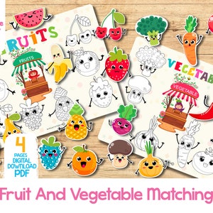 Fruits And Vegetables Sorting Activity Toddler Matching Game Busy Book Printable Educational Preschool Homeschool Montessori Learning Binder