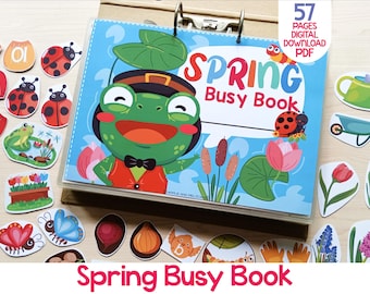 Spring Busy Book Printable, Preschool Learning Binder, Toddler Quiet Book, Homeschool Preschool Spring Activity Book